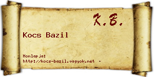 Kocs Bazil névjegykártya
